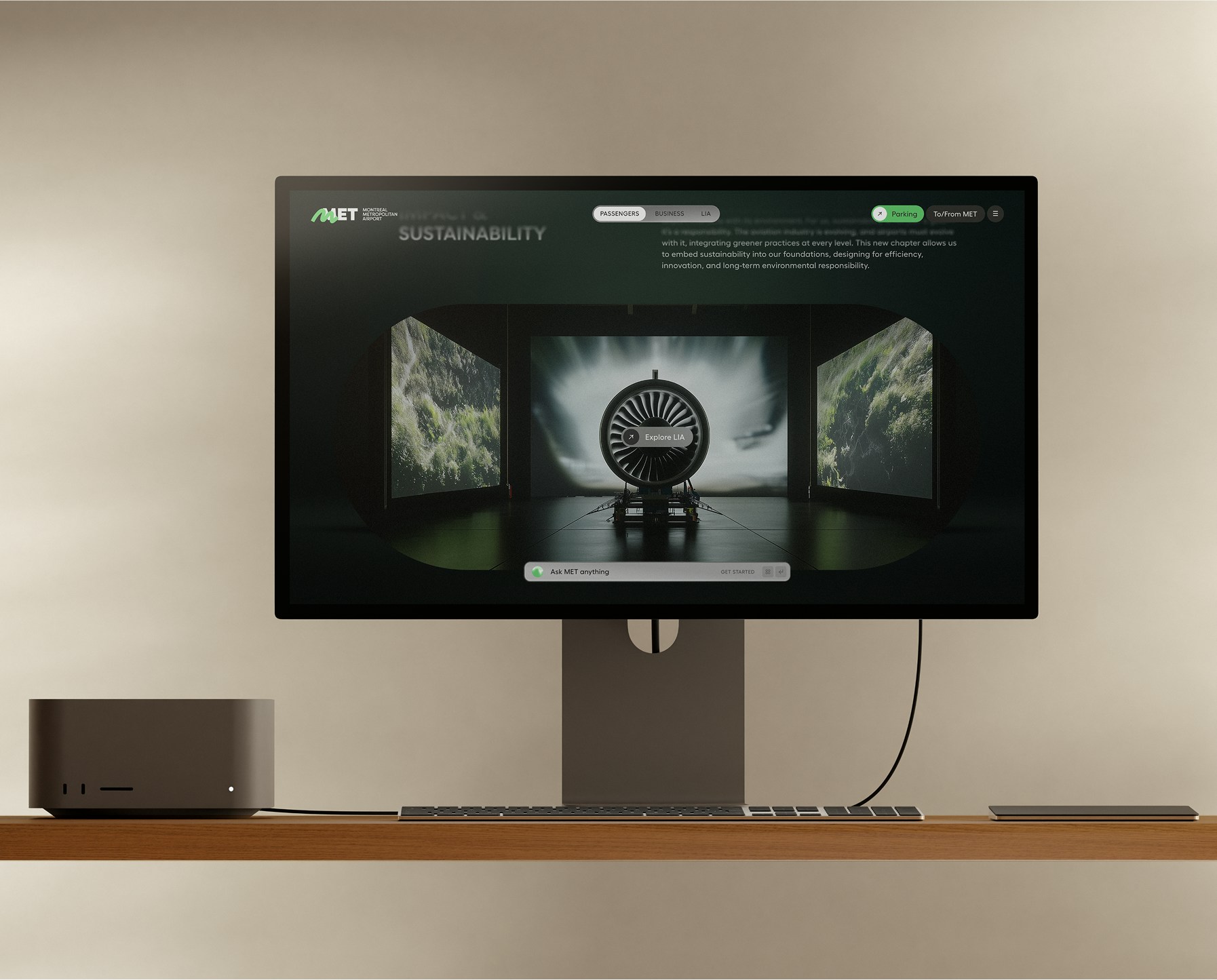 MET Airport website page