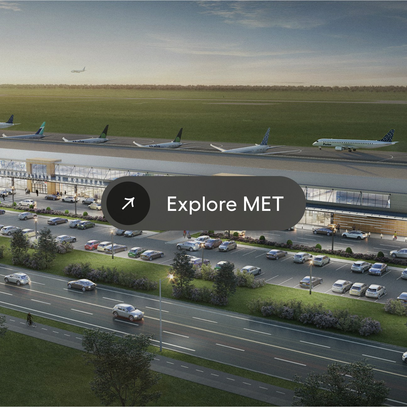 MET Airport website page