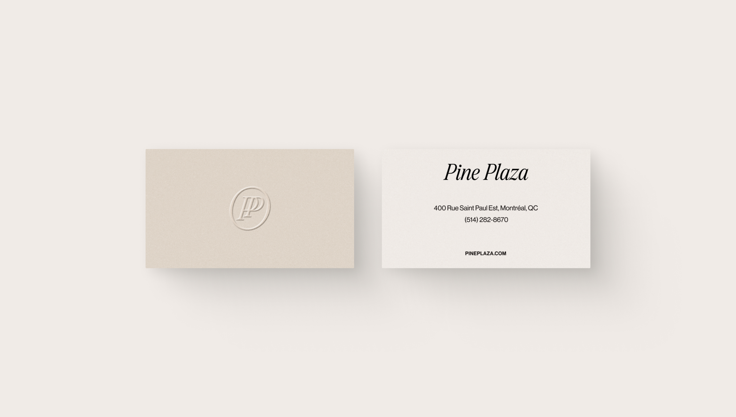 Pine Plaza business card